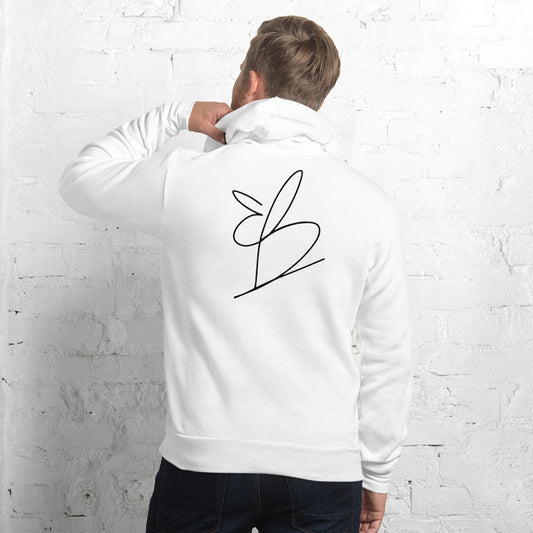 Black on White Logo Hoodie